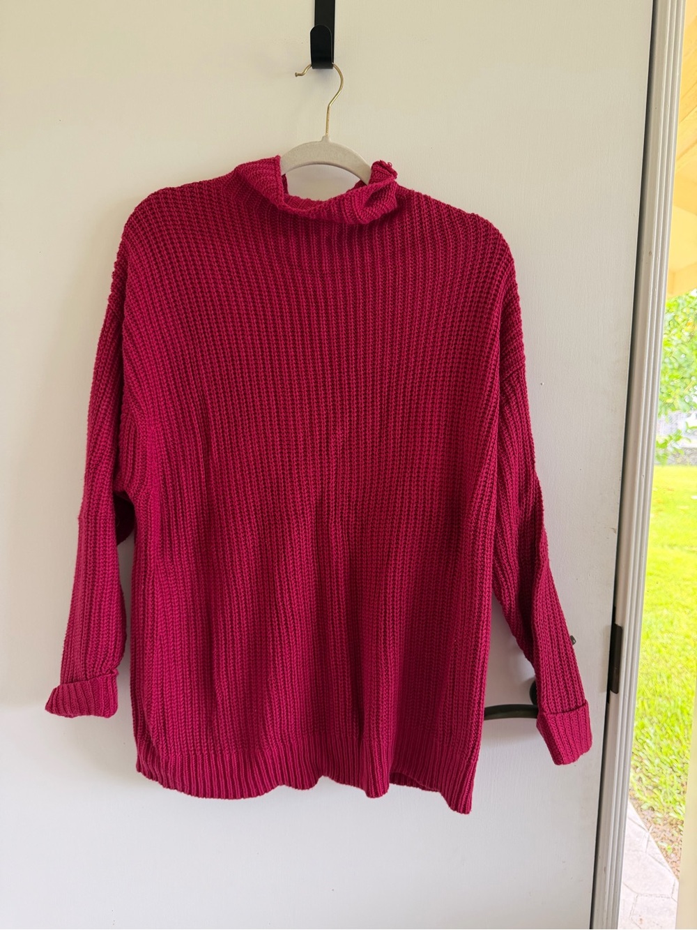 American Eagle oversize knit mock neck sweater fall back to school holidays